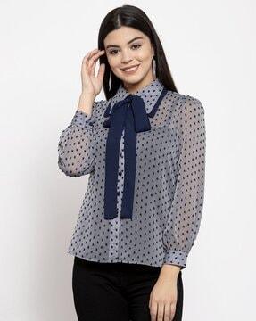 women button-down shirt with cuffed sleeves