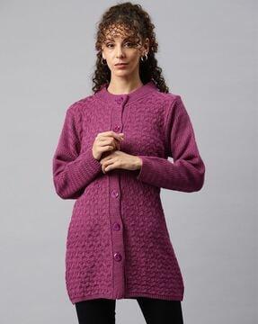 women button-down woolen cardigan
