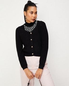 women button-front sweater