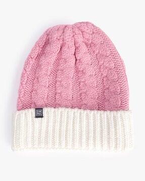 women cable knit beanie