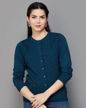 women cable-knit cardigan