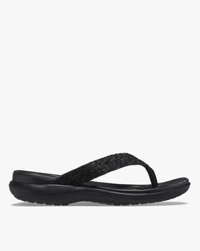 women capri v glitter thong-strap flip-flops