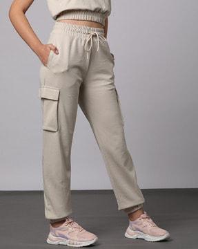 women cargo joggers with elasticated drawstring waist