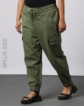 women cargo joggers with elasticated drawstring
