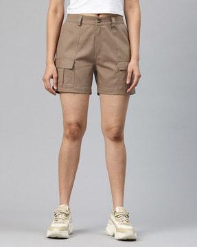 women cargo shorts with button closure