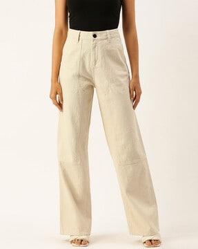 women carpenter style relaxed fit denim trousers