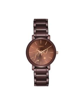 women castordlx-12002-br-br water-resistant analogue watch