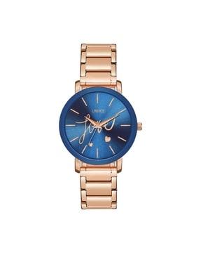 women castordlx-12002-rg-blu water-resistant analogue watch