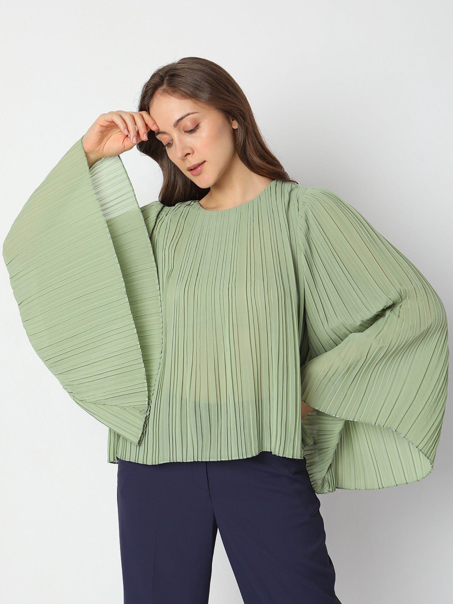 women casual green top