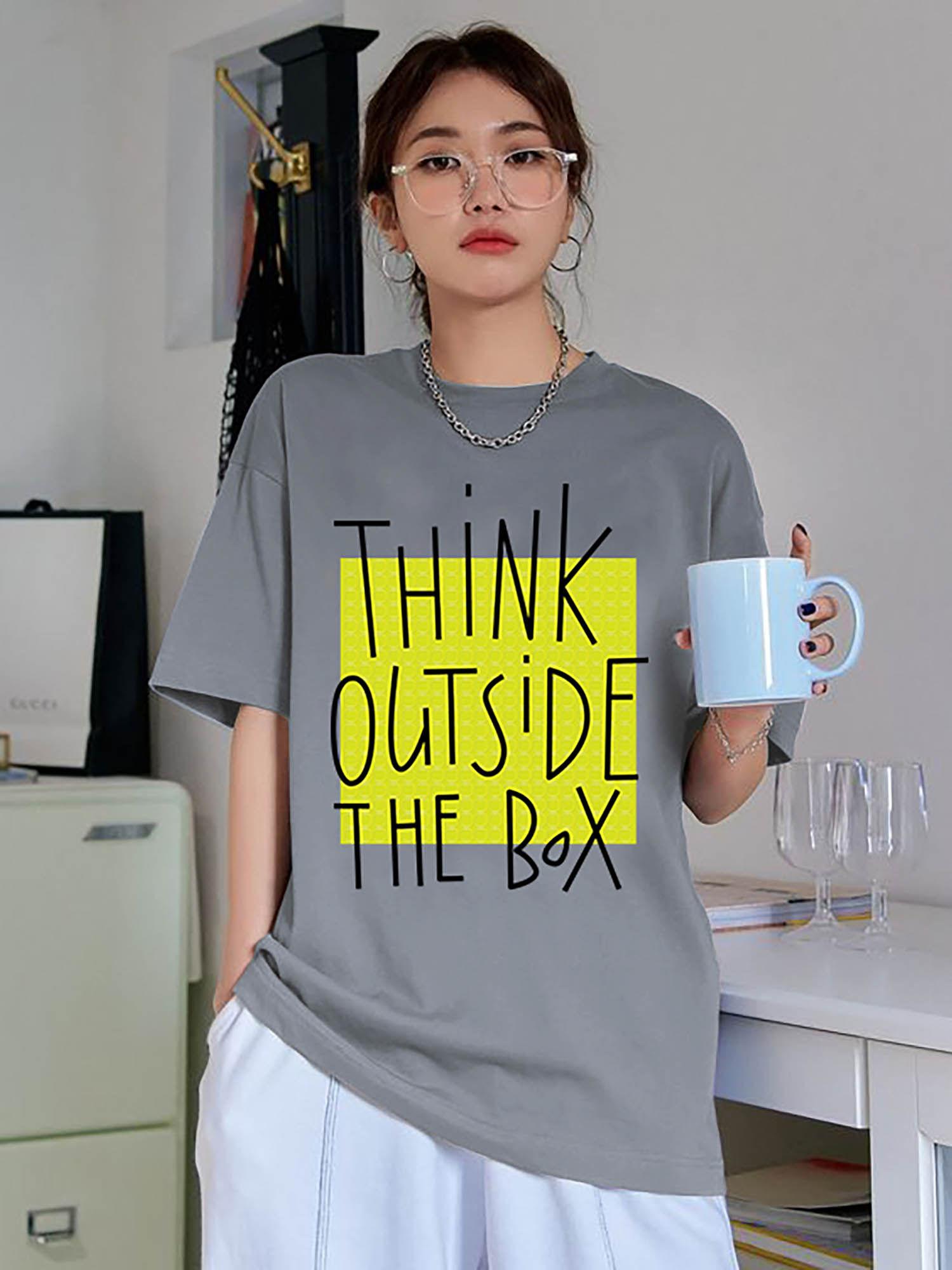 women casual grey printed t-shirt