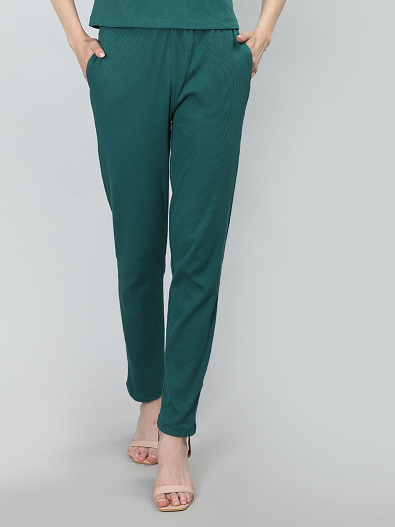 women casual lower track pant-teal