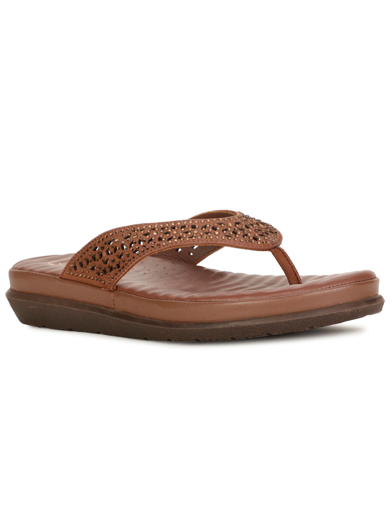 women casual platform sandals- brown