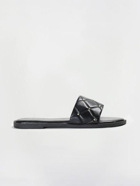 women casual sandal  (black , 5)