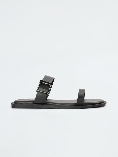 women casual sandal  (black , 6)