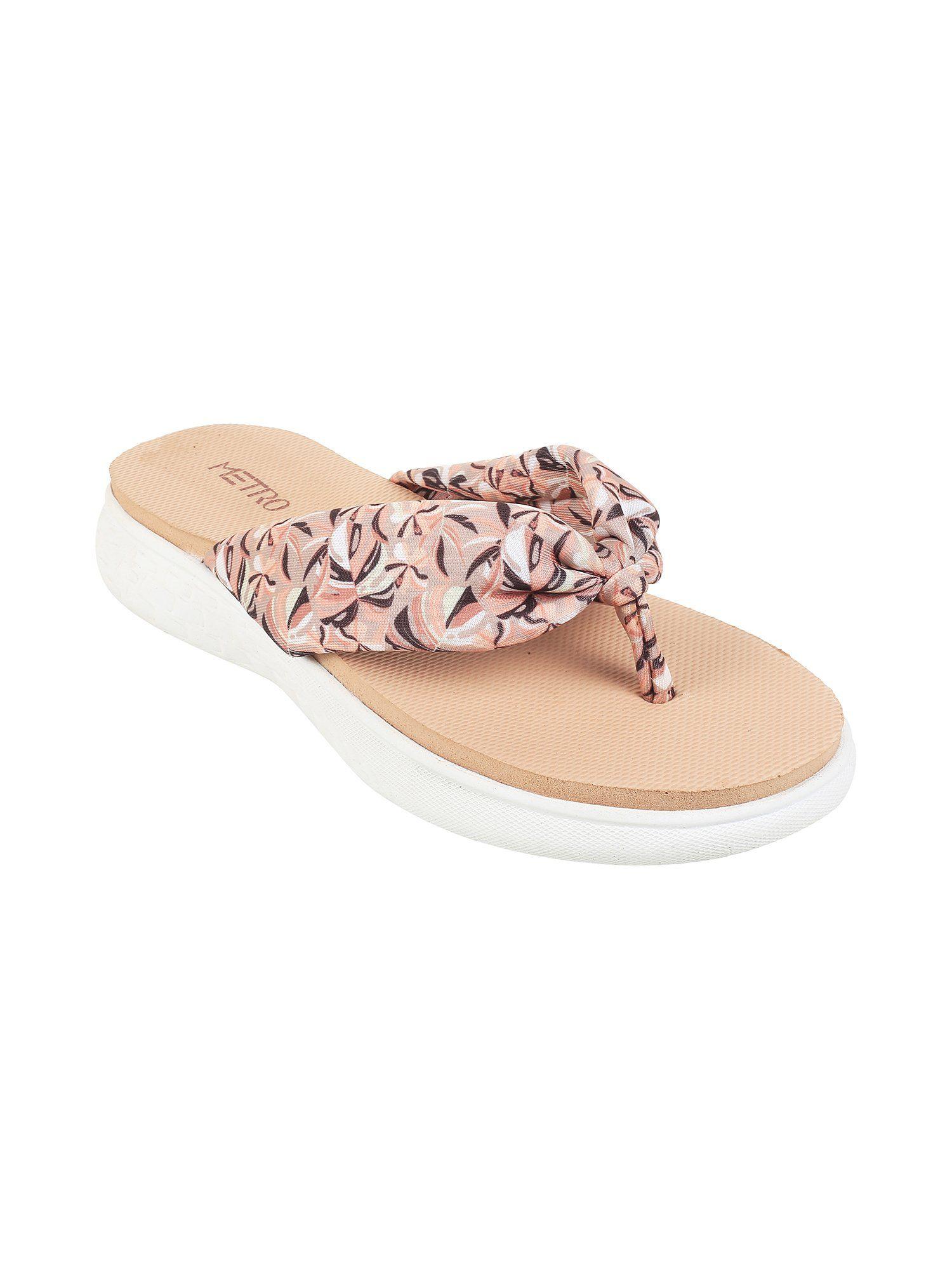 women casual synthetic peach flipflops