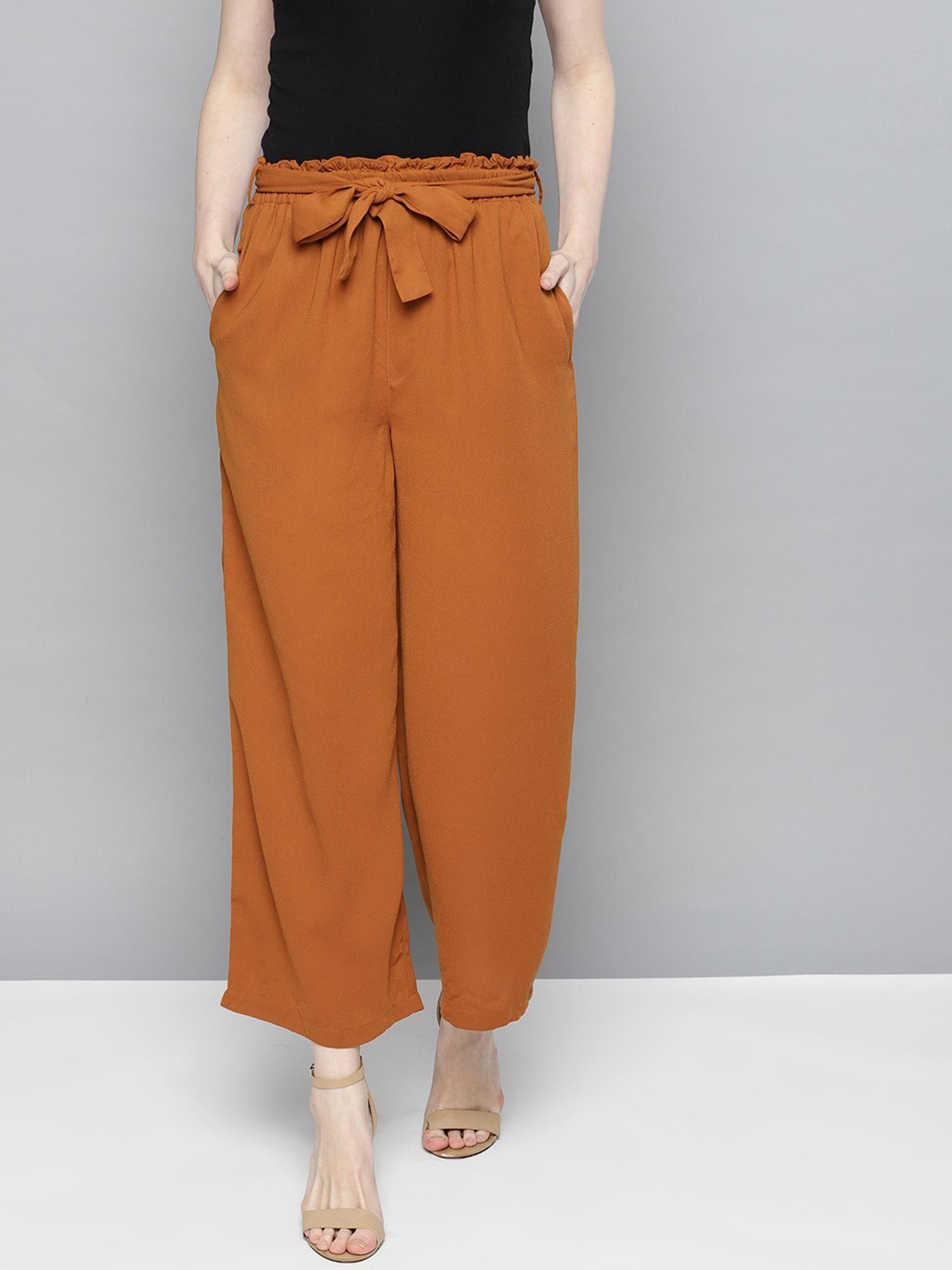 women casual tan brown culottes