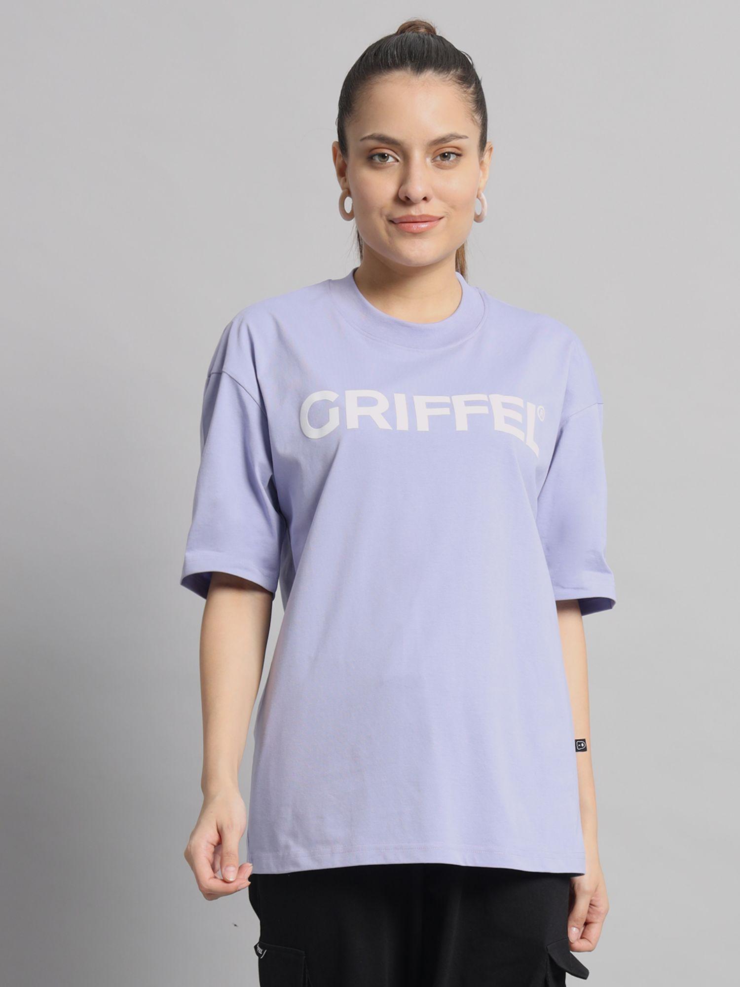 women cat oversized mauve t-shirt