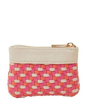 women checked coin pouch