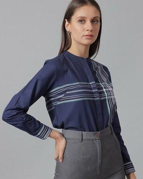 women checked regular fit cotton shirt