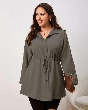 women checked shirt dress