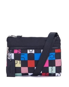 women checked slingbag