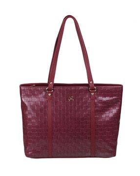 women checked tote bag