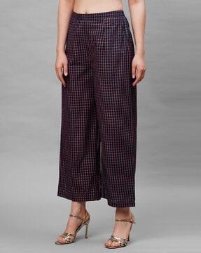 women checked trousers