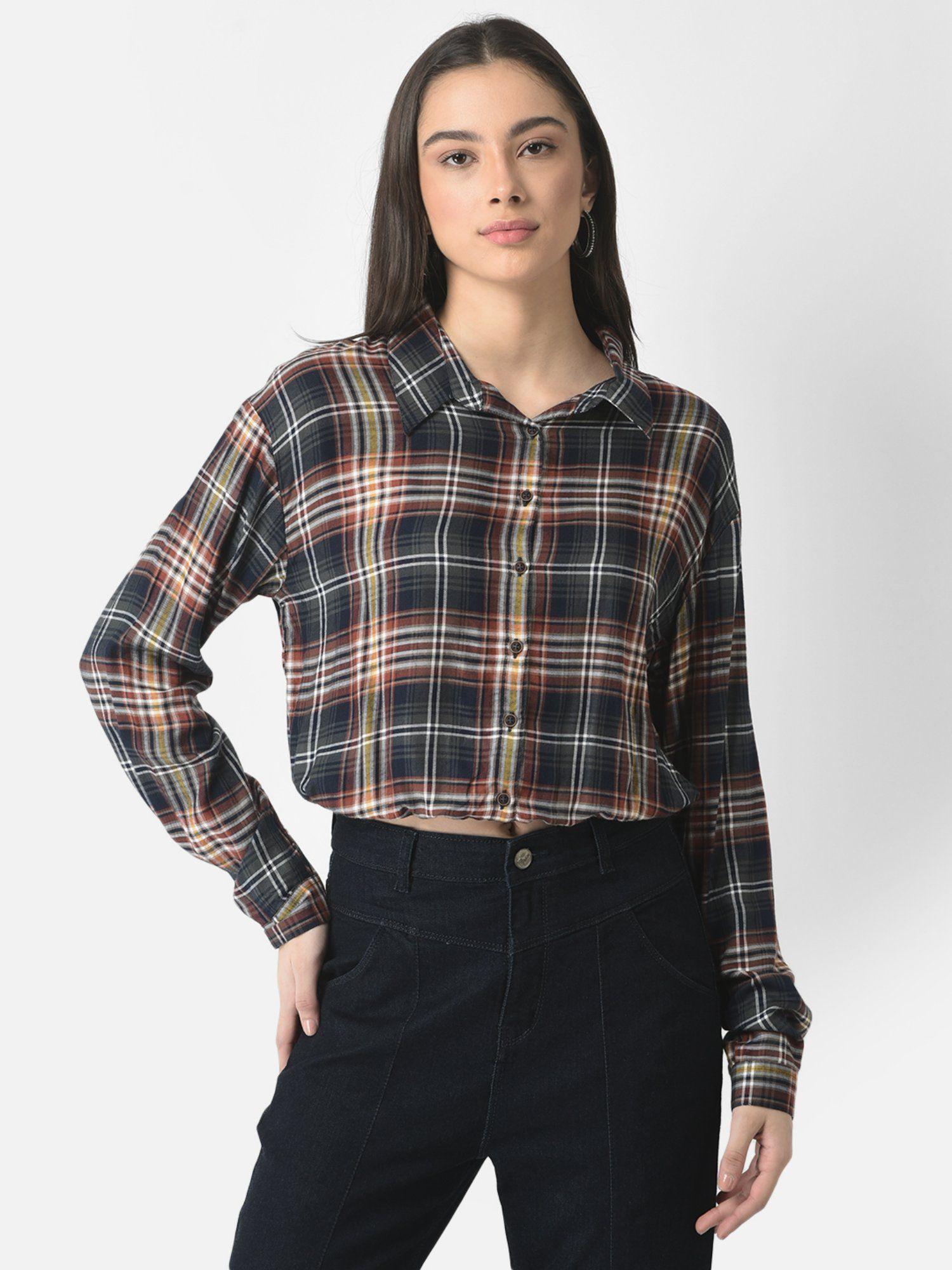 women checkered shirt