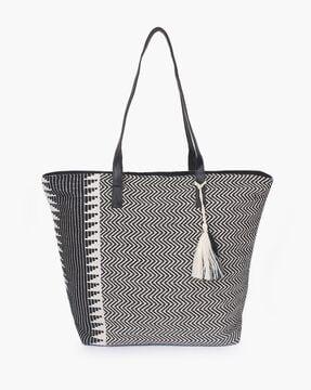 women chevron pattern tote bag