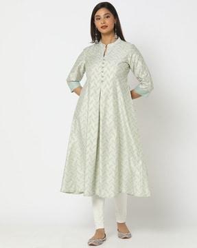 women chevron print anarkali kurta