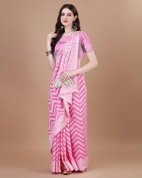 women chevron woven art silk saree