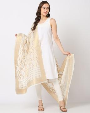 women chevron woven dupatta