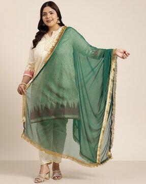 women chiffon dupatta with fringes