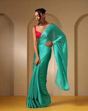 women chiffon saree with blouse piece