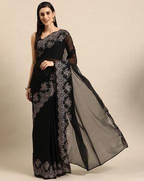 women chiffon saree with gotta patti work