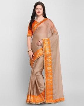 women chiffon saree with lace border