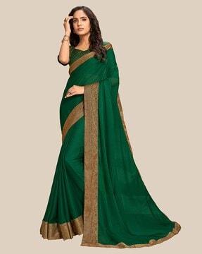 women chiffon saree with patch border