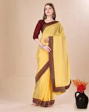 women chiffon saree with patch border