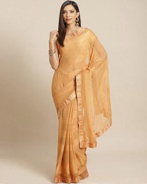women chiffon saree with patch border