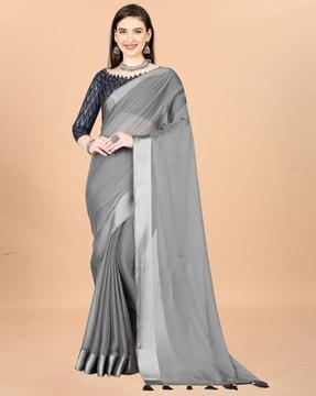 women chiffon saree with tassels