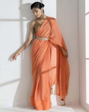 women chiffon saree with tassels