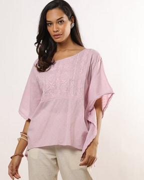 women chikankari kaftan top