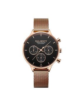 women chronograph watch with metallic strap - ph-w-0306