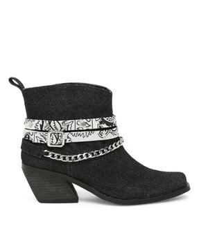 women chunky heeled boots