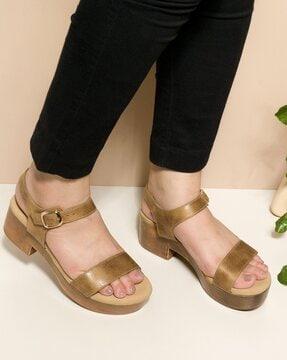 women chunky heeled sandals