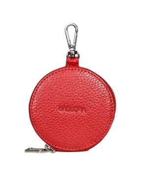 women circular zip-around coin pouch