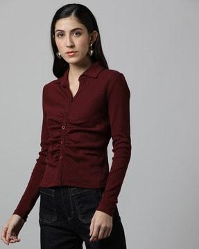 women city ruched shirt