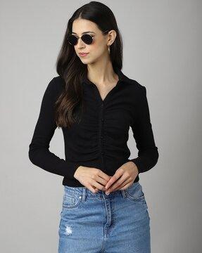 women city ruched shirt