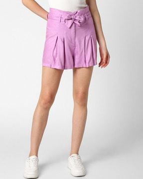 women city shorts with tie-up