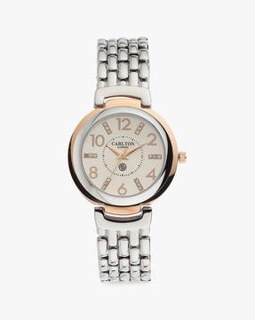 women cl045rgsl2 analogue wrist watch with stone-embellished dial
